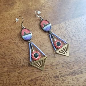 Grateful dead cat earrings